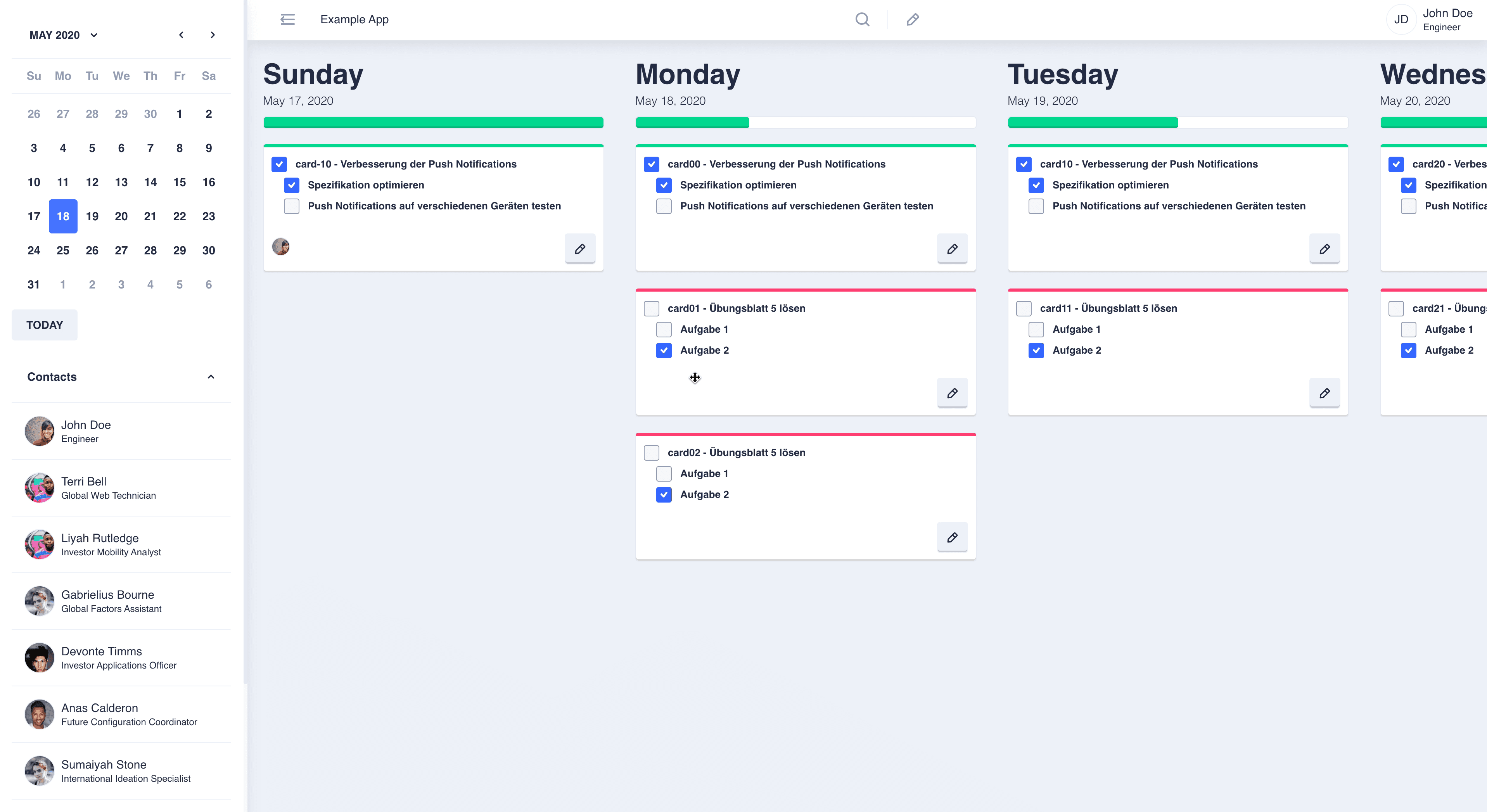 Cardly: Conceptualized collaborative web application in which users work mainly on a board that contains multiple vertical lists in which they add, delete, modify and move around cards that represent some work to be done or some other information crucial for the user